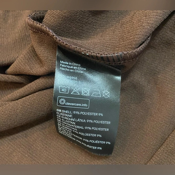 H&M Plus Sized Brown Wrap Dress Mini Long Sleeve Size 4XL NWT - Picture 10 of 12